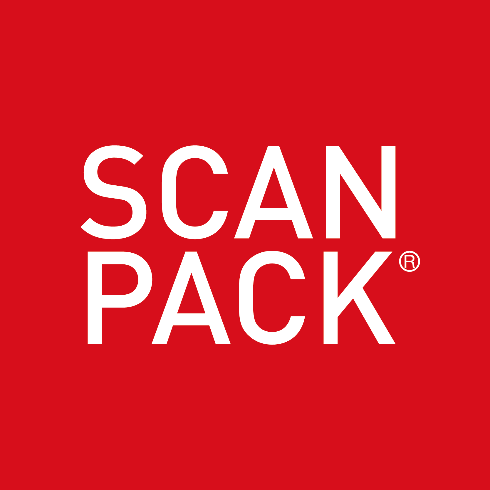 scanpack logotyp block red